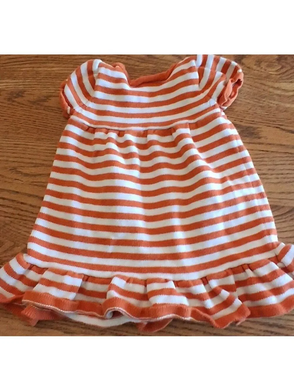 Gymboree Orange and White Striped Baby Dress with Pumpkin Appliques 18-24 Months